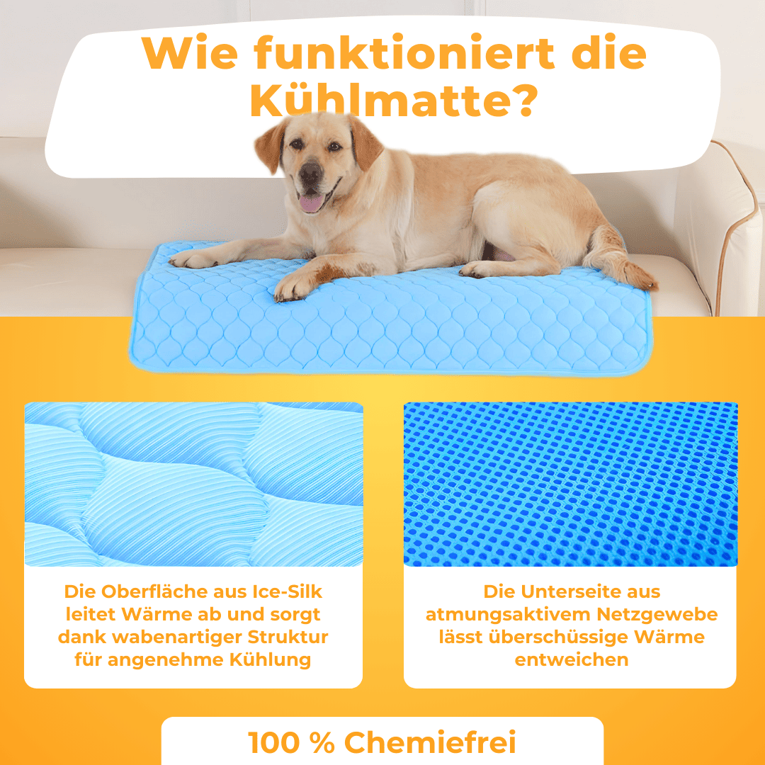 Kühlmatte Für Hunde & Katzen – Selbstkühlend, Waschbar, 70x55 Cm Für Sommer, Bett & Auto